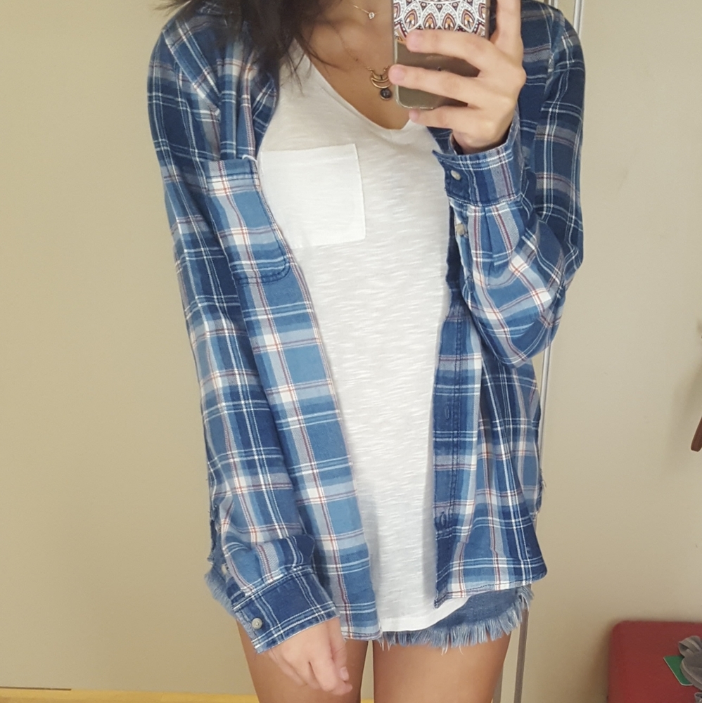 Blue flannel shirt